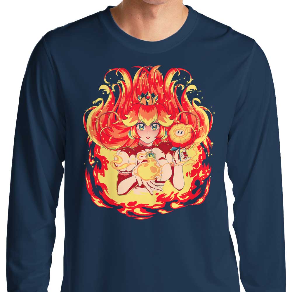 Peach Fire Long Sleeve Crewneck T - Shirt for All Sizes