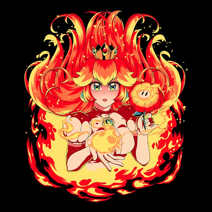 Peach Fire Long Sleeve Crewneck T - Shirt for All Sizes