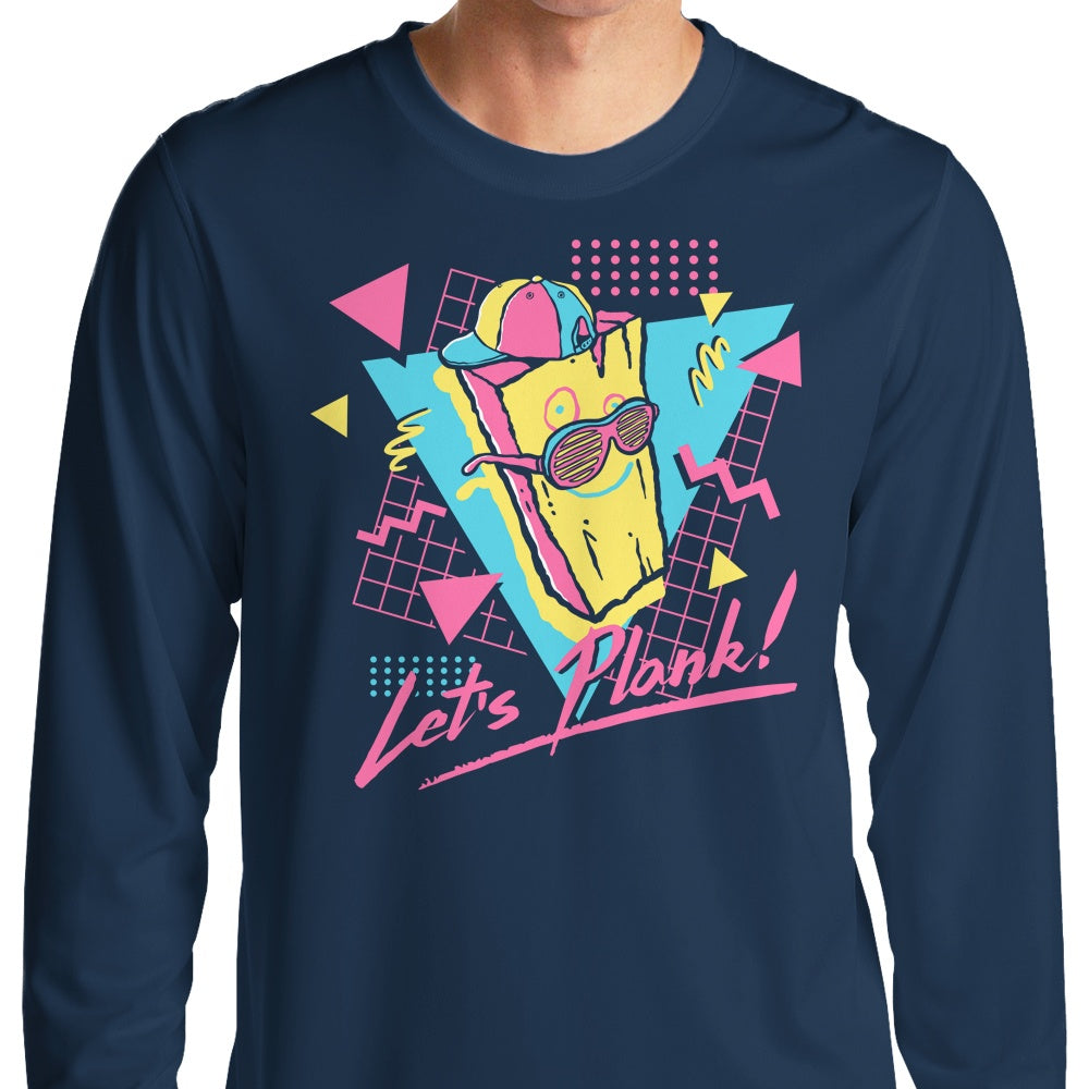 Demonigote's Long Sleeve 'Let's Plank' Crewneck T-Shirt in S - 4XL