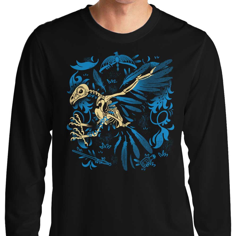Long Sleeve T-Shirt Featuring Eagle Fossil Design by Fitas Artwork