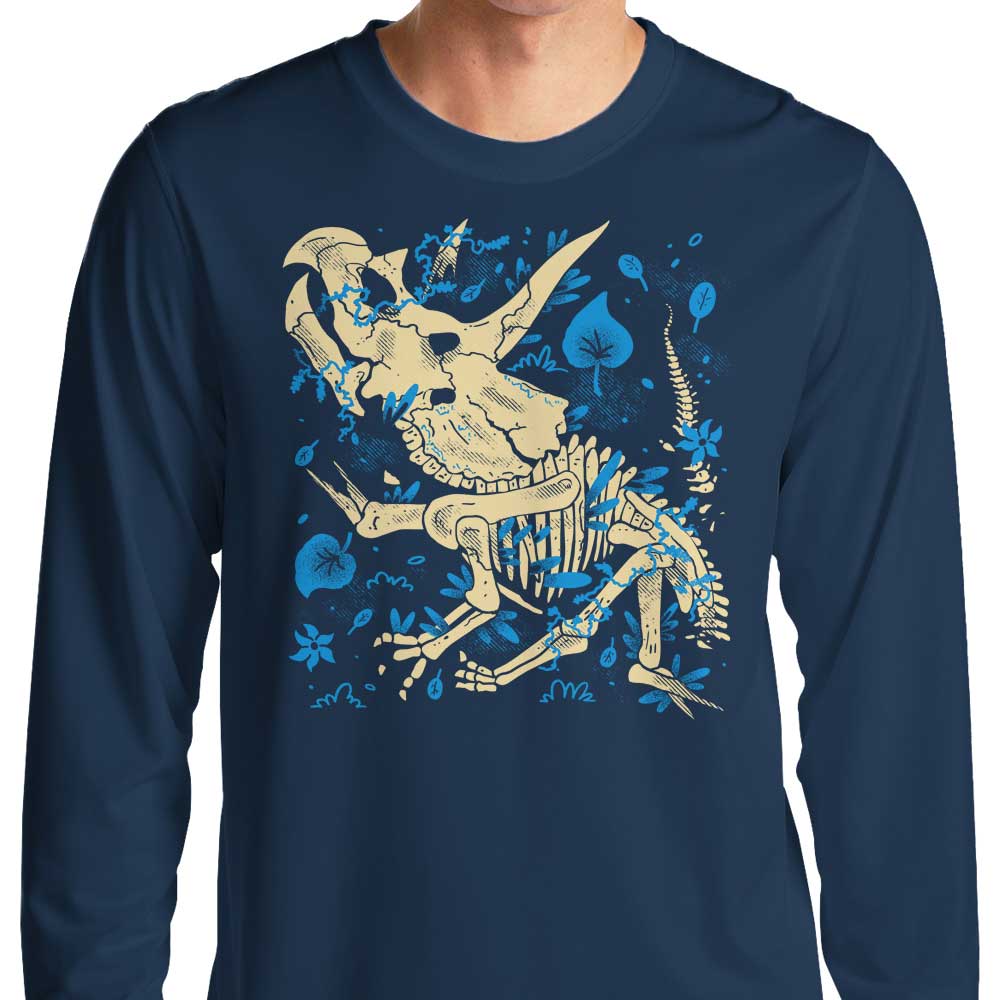 Long Sleeve T-Shirt Featuring Triceratops Fossils Artwork