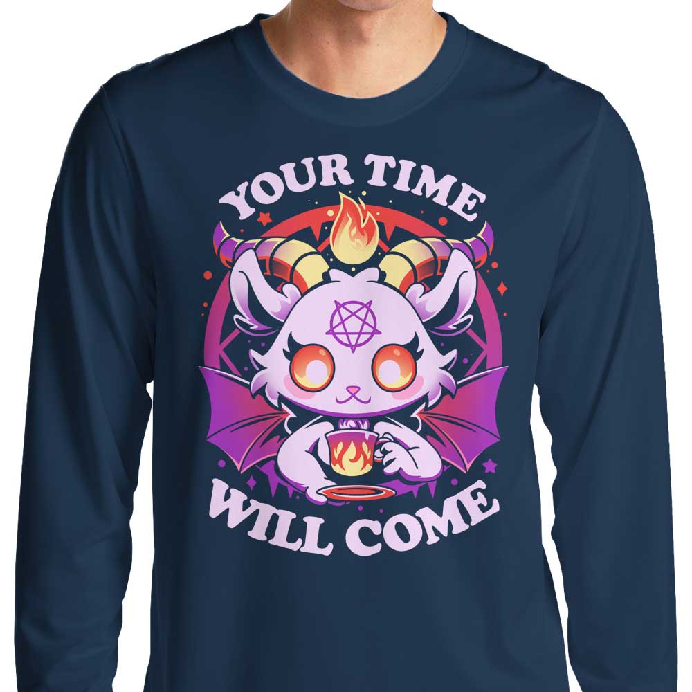Long Sleeve T-Shirt - Enjoy Teatime in the Fiery Realm of Hell
