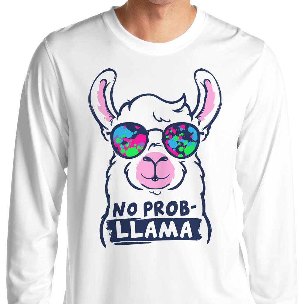 No Probllama Long Sleeve Crewneck T-Shirt by NemiMakeIt