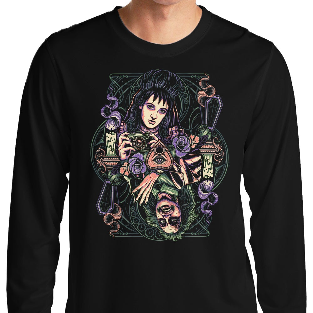 Unique Card Design Long Sleeve Crewneck T - Shirt by Momma Gorilla