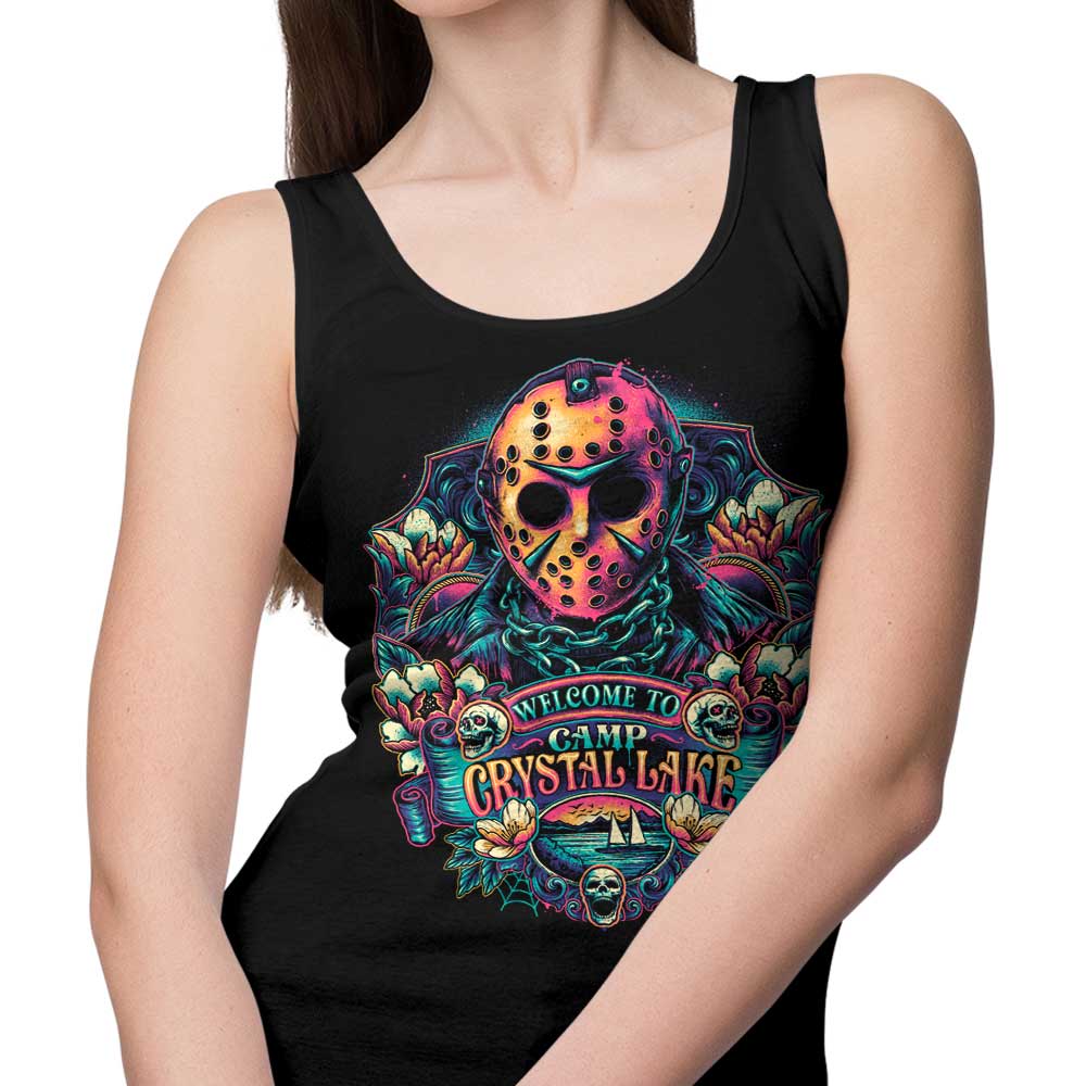 Glitchygorilla's 'Welcome to Camp Crystal Lake' Men's and Women's Comfortable Tank Tops