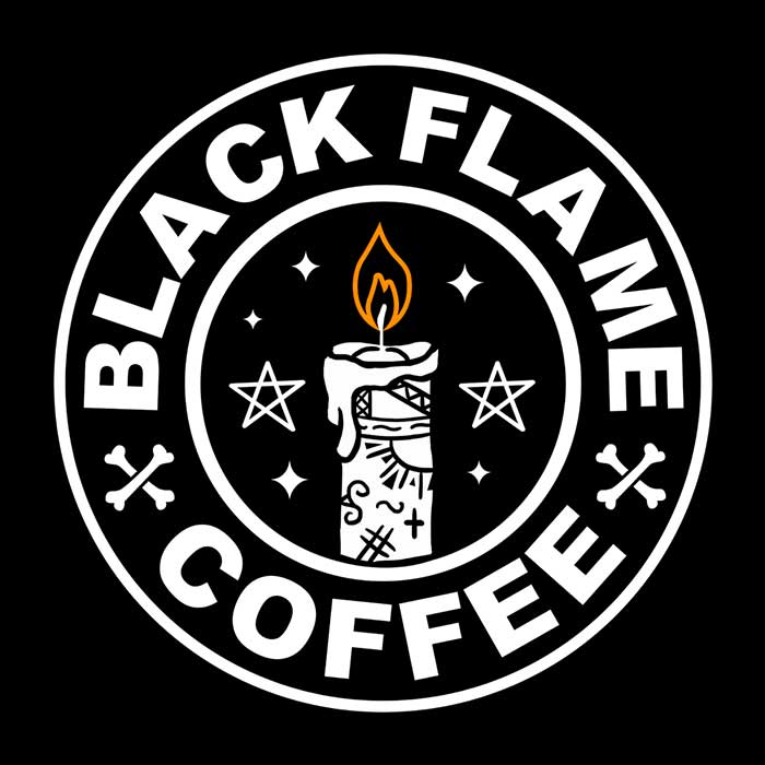 Stylish Black Flame Coffee Long - Sleeve Crewneck T - Shirt for All Sizes