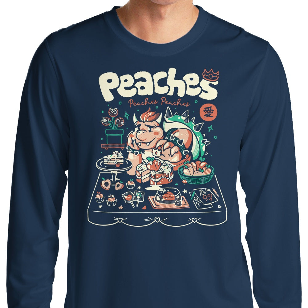 Long Sleeve Peach Picnic T-Shirt for a Casual Outing