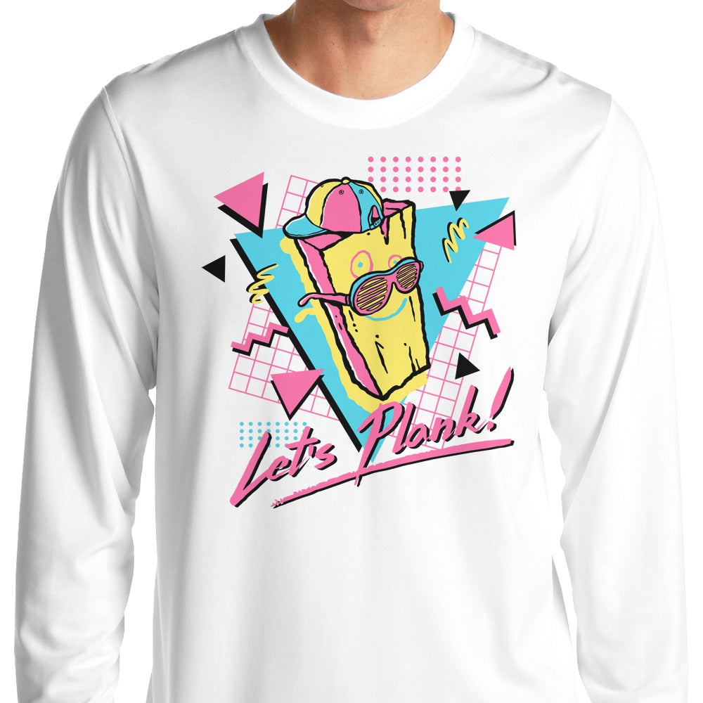 Demonigote's Long Sleeve 'Let's Plank' Crewneck T-Shirt in S - 4XL