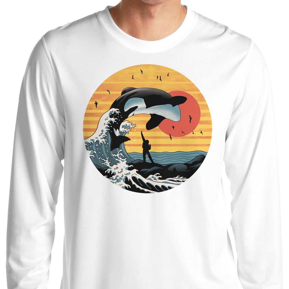XENOS The Great Whale Off Kanagawa Long Sleeve Comfortable T - Shirt