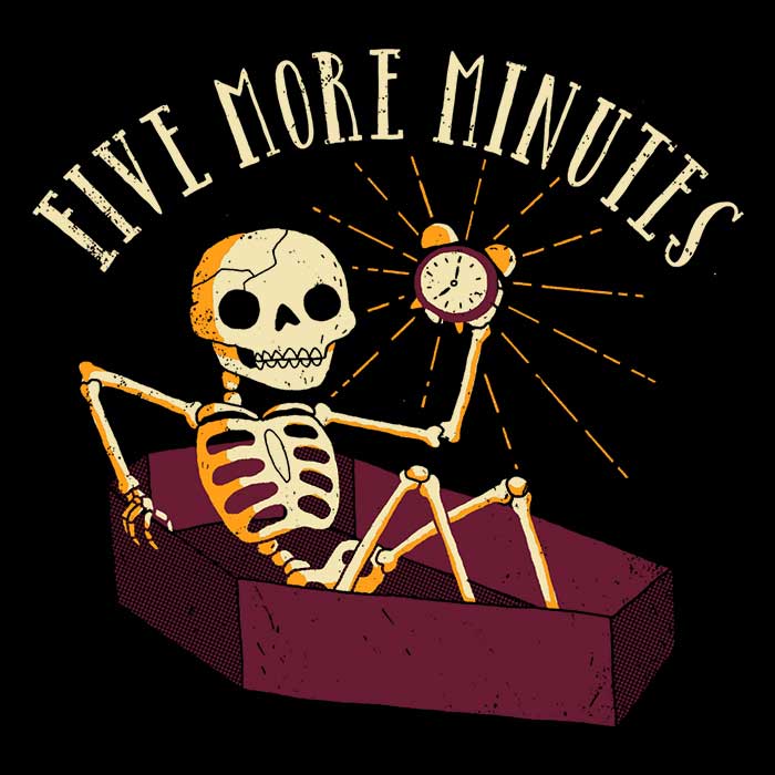 DinoMike's Five More Minutes Long Sleeve Crewneck T - Shirt for Casual Wear
