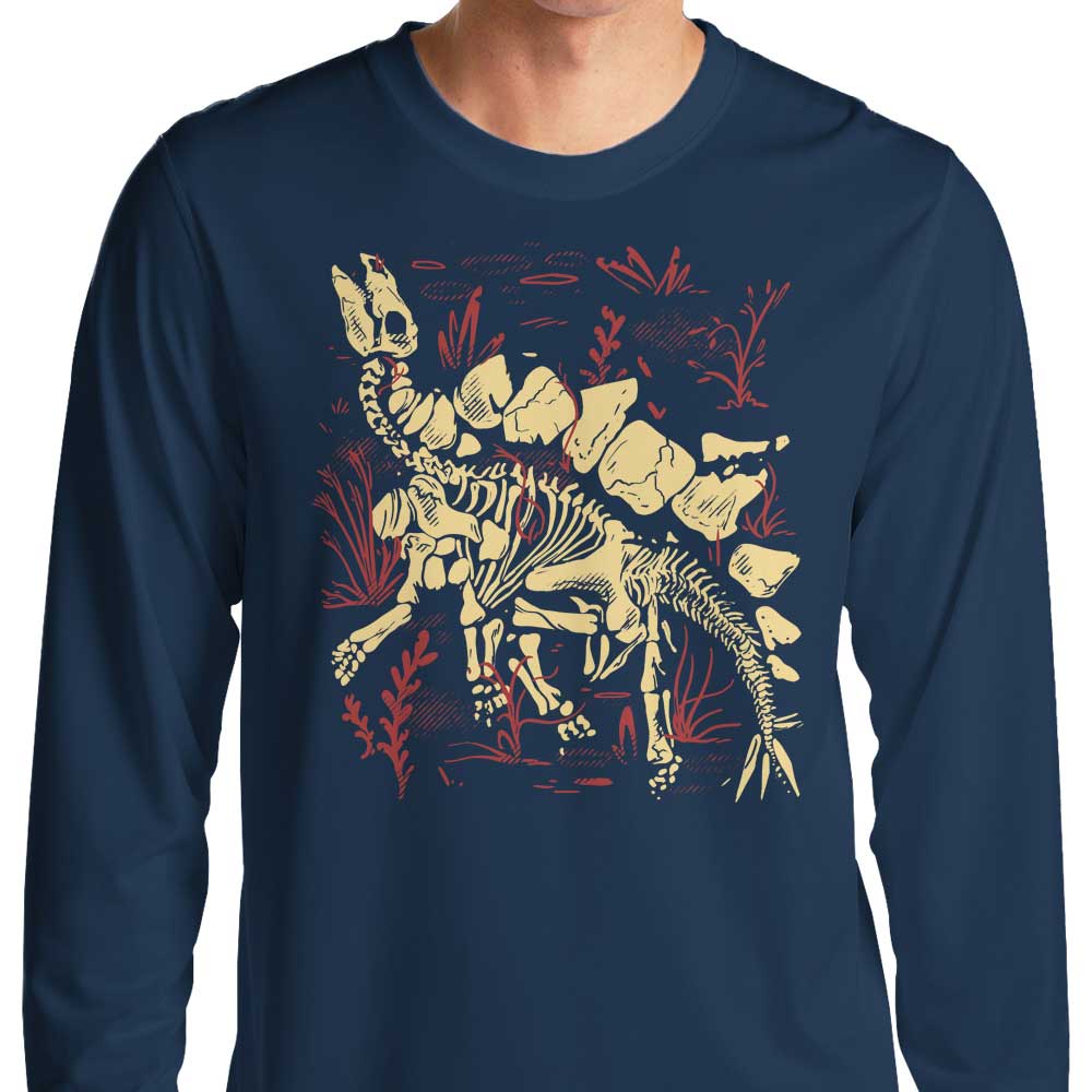 Long Sleeve T-Shirt Featuring Stegosaurus Fossils Design