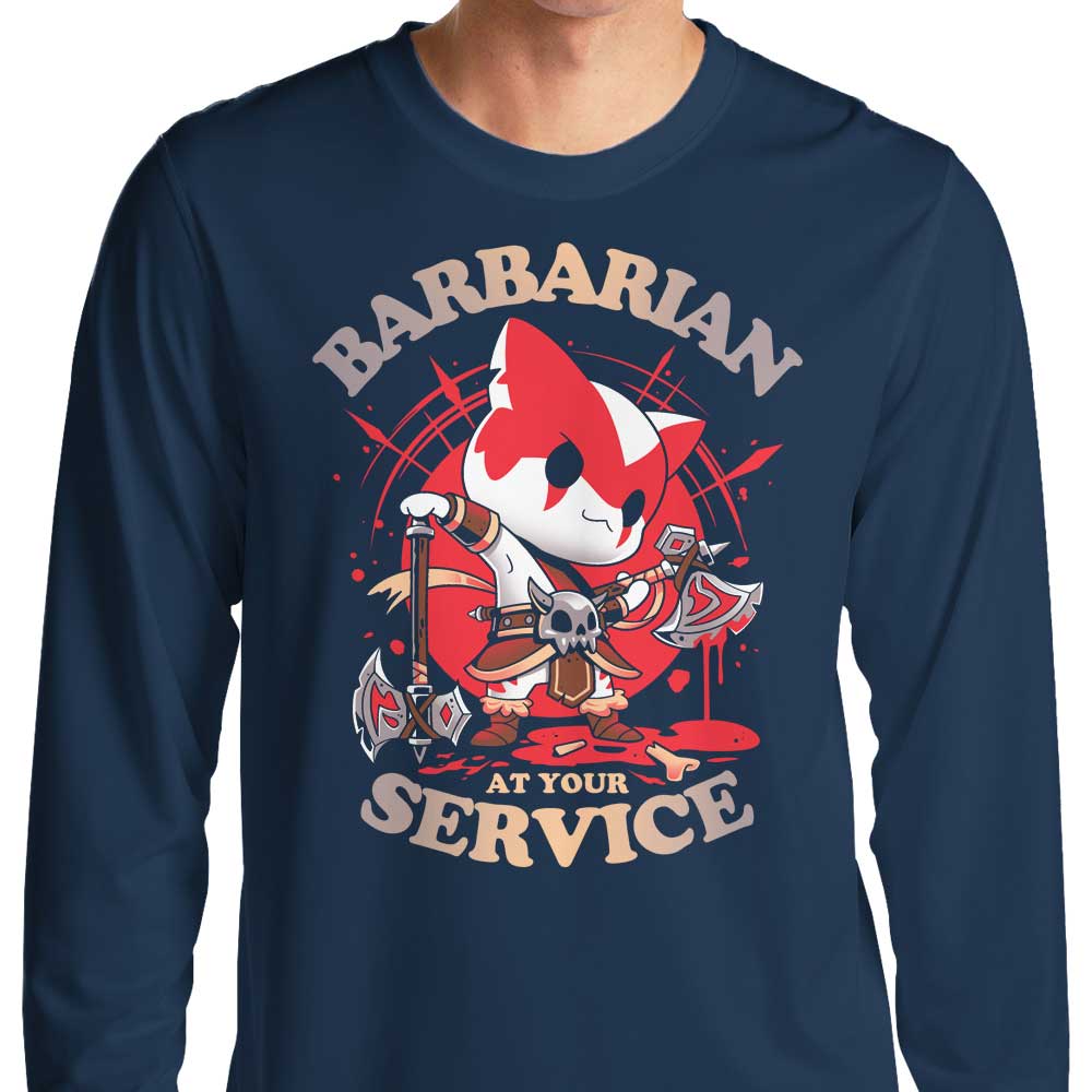 Long Sleeve T-Shirt - 'Barbarian at Your Service' from Snouleaf