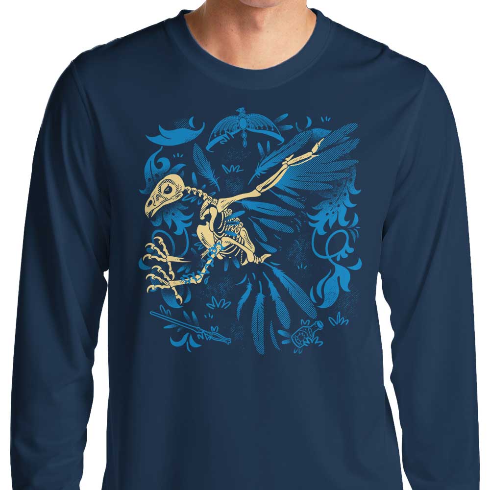Long Sleeve T-Shirt Featuring Eagle Fossil Design by Fitas Artwork