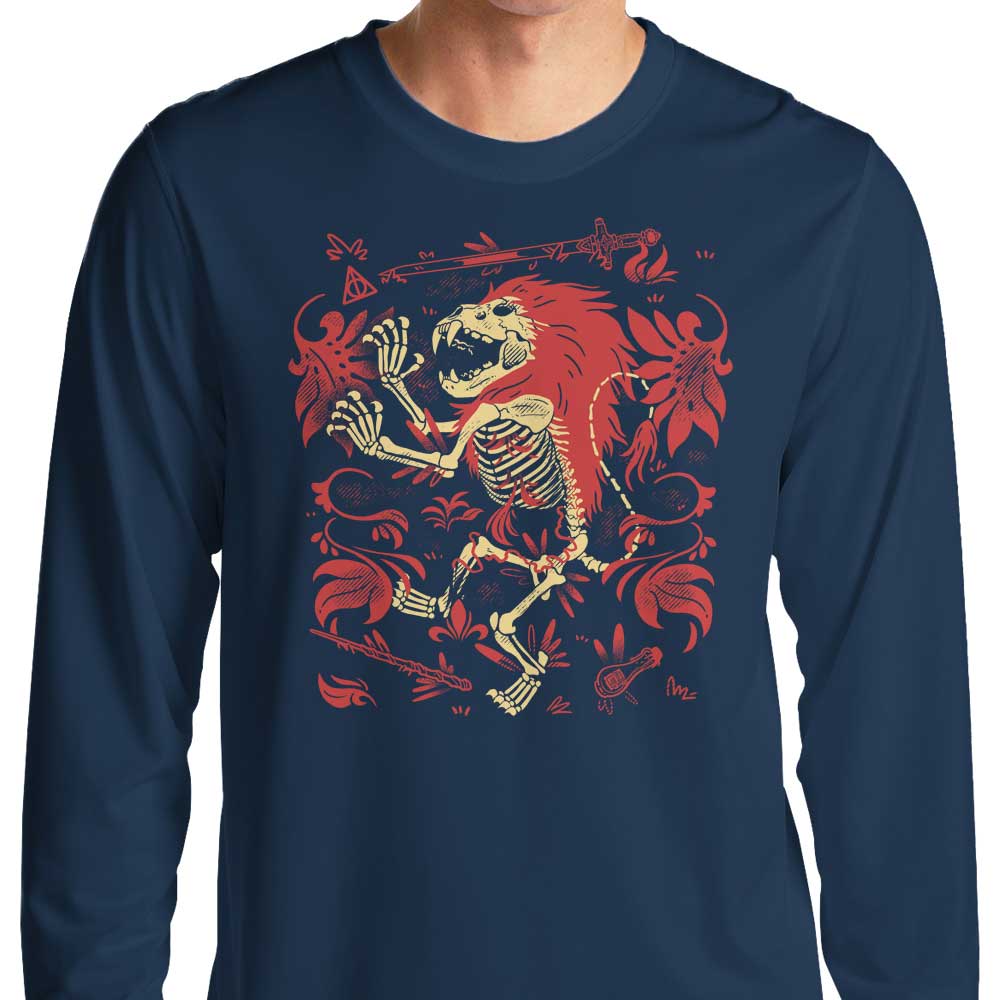 Fitas Artwork Lion Fossil Design Long Sleeve Crewneck T-Shirt for Men and Women