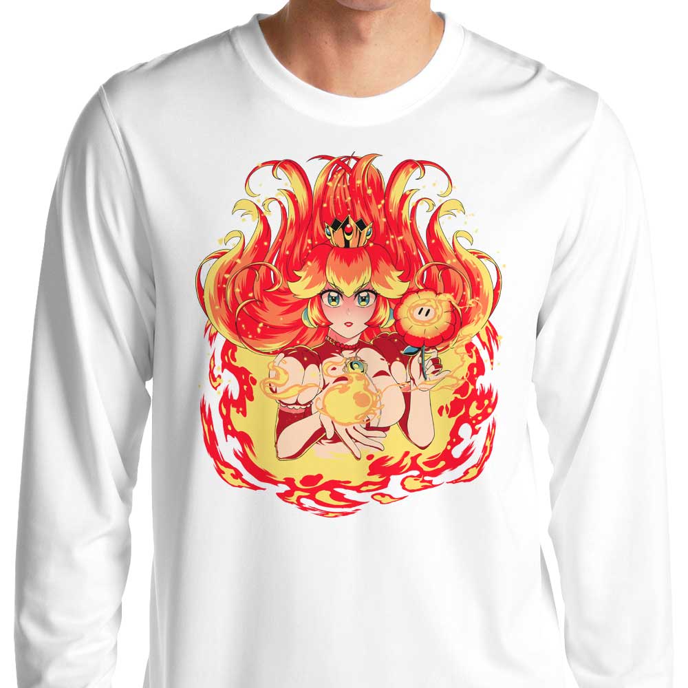 Peach Fire Long Sleeve Crewneck T - Shirt for All Sizes