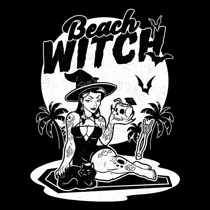 Beach Witch Fashionable Long Sleeve Crewneck T - Shirt for All Sizes