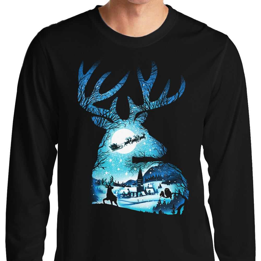 Long Sleeve Christmas Reindeer T-Shirt by Alemaglia