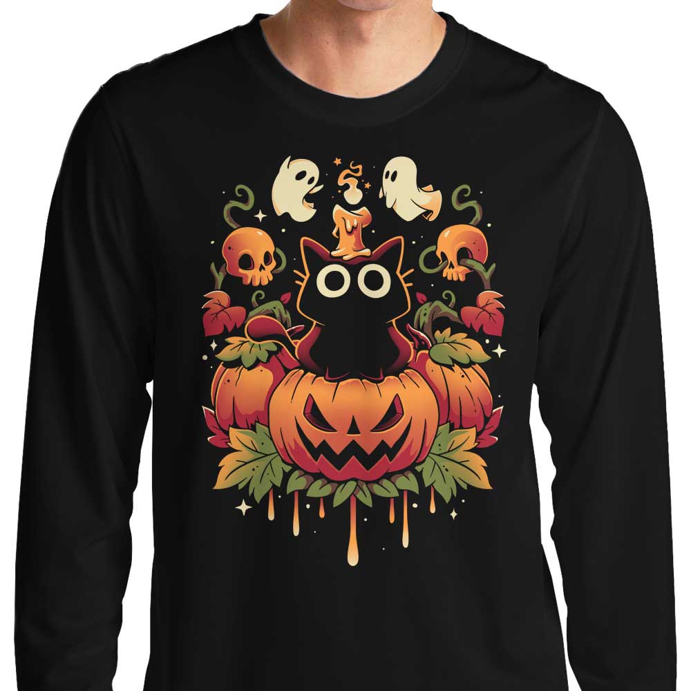 Long Sleeve Halloween Candle Trick-themed T-Shirt