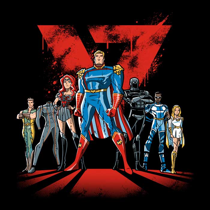 Prime Premne Design's Supes League Long Sleeve Crewneck T - Shirt in S to 4XL