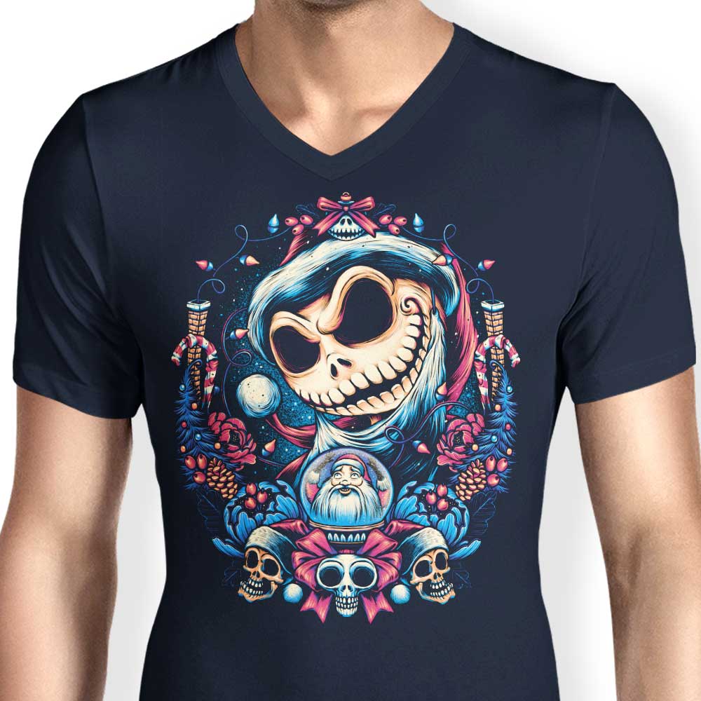 Stylish Glitchygorilla Men's Christmas V-Neck King Shirt