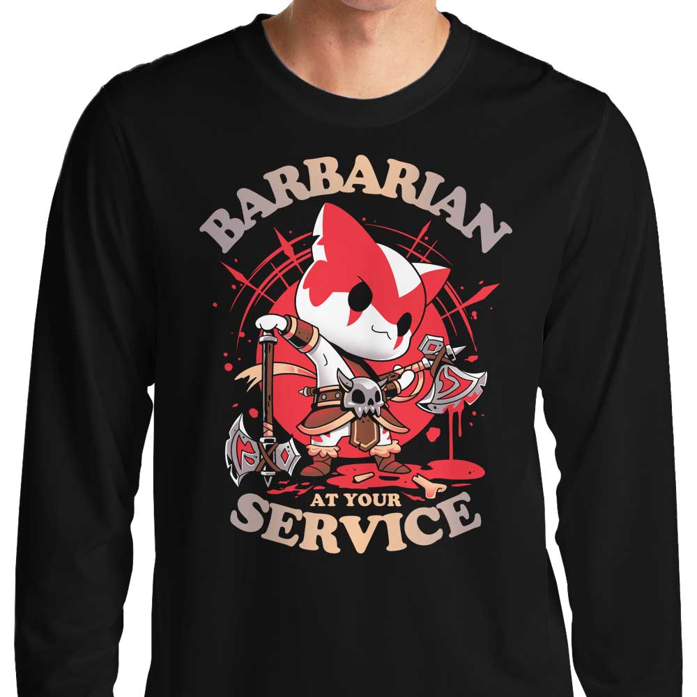 Long Sleeve T-Shirt - 'Barbarian at Your Service' from Snouleaf