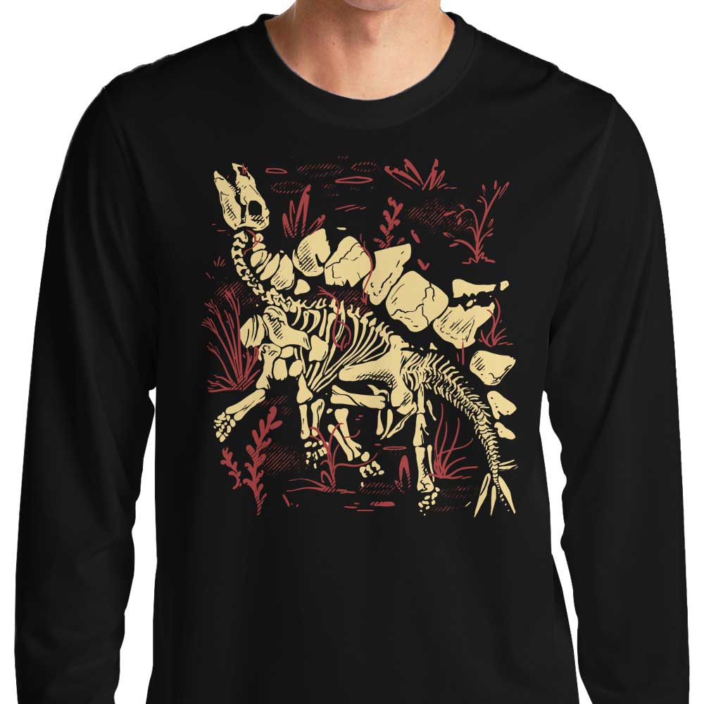 Long Sleeve T-Shirt Featuring Stegosaurus Fossils Design