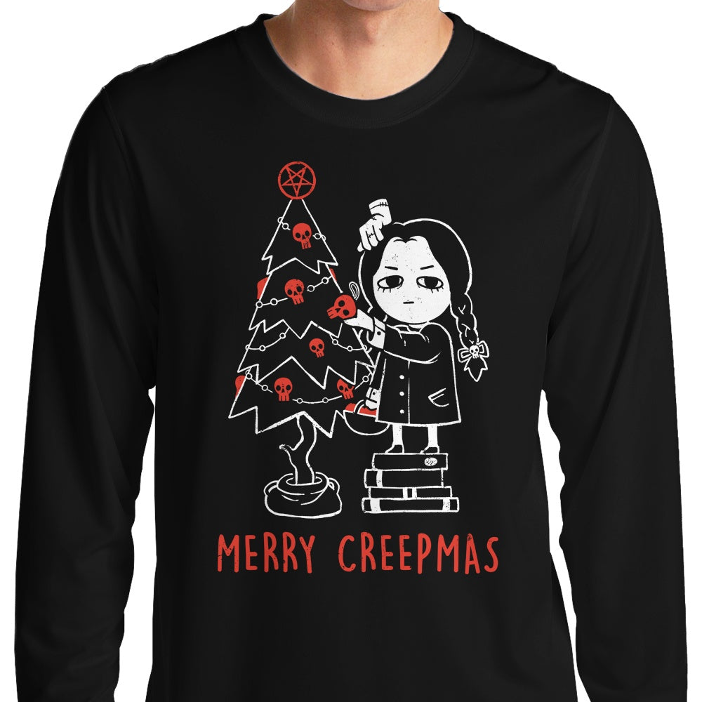 Eerie Merry Creepmas Long Sleeve T - Shirt for a Spooky Look
