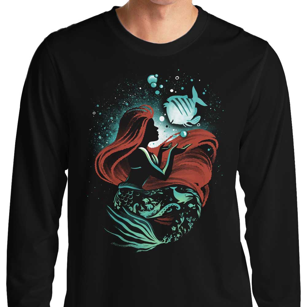 Alemaglia's Mermaid Song Long Sleeve Crewneck T - Shirt in S to 4XL