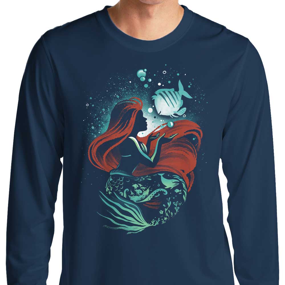 Alemaglia's Mermaid Song Long Sleeve Crewneck T - Shirt in S to 4XL