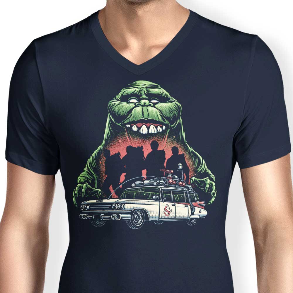 Green Slime Time Men's Fashionable V-Neck T-Shirt