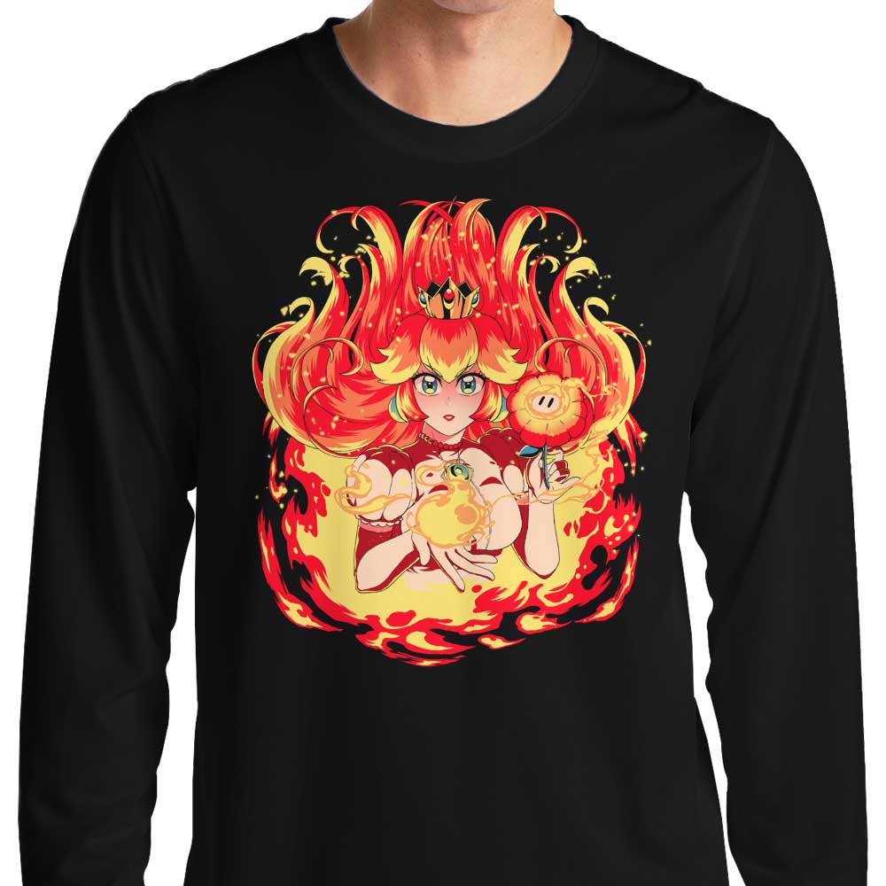 Peach Fire Long Sleeve Crewneck T - Shirt for All Sizes