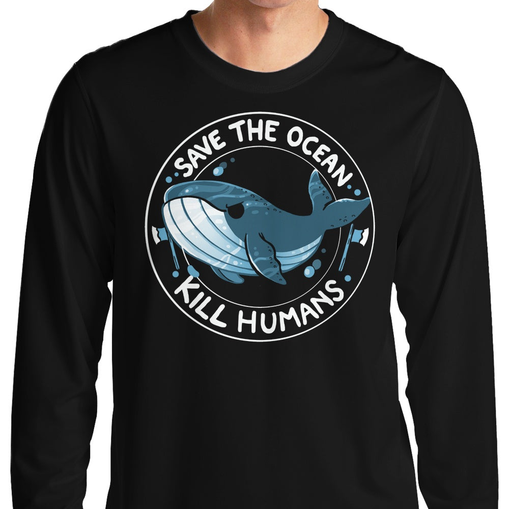 Vallina84 Save the Ocean Comfortable Long Sleeve Crewneck T - Shirt