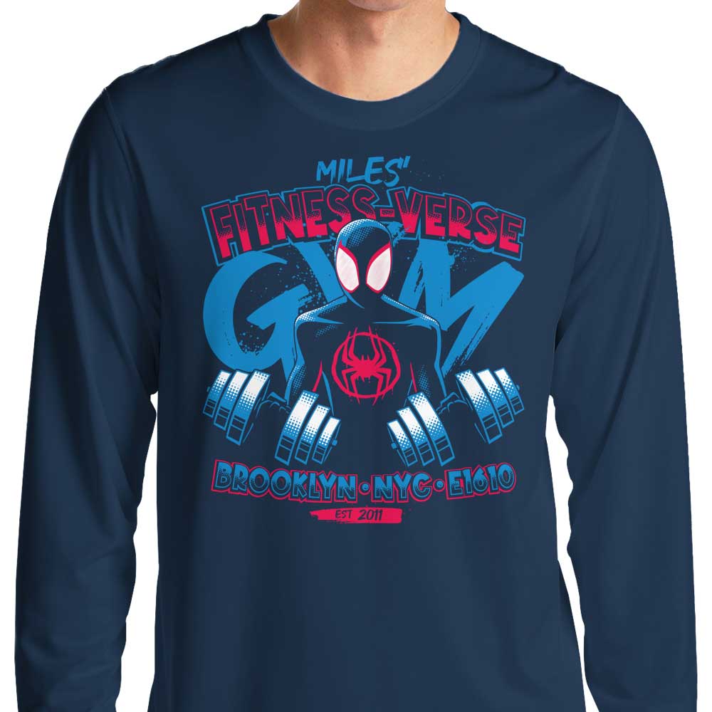 Teesgeex Miles' Fitness Verse Long - Sleeve Crewneck T - Shirt in S - 4XL