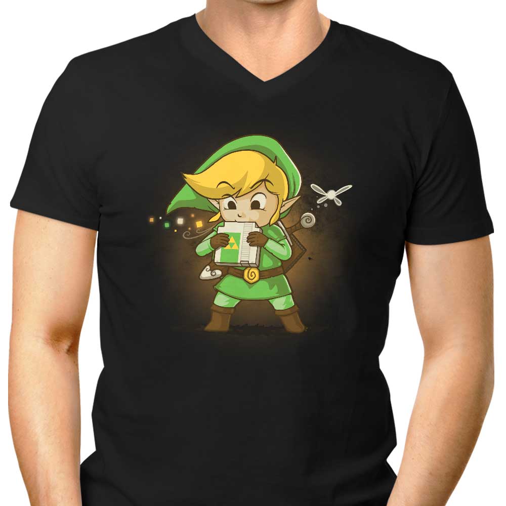 Men's Stylish Blowing Bits V-Neck T-Shirt