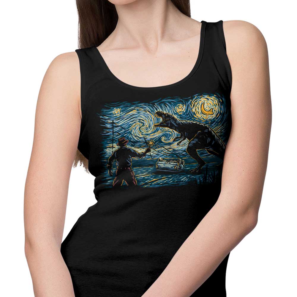 Jurassic Night Themed Women's Tank Top for Casual Wear