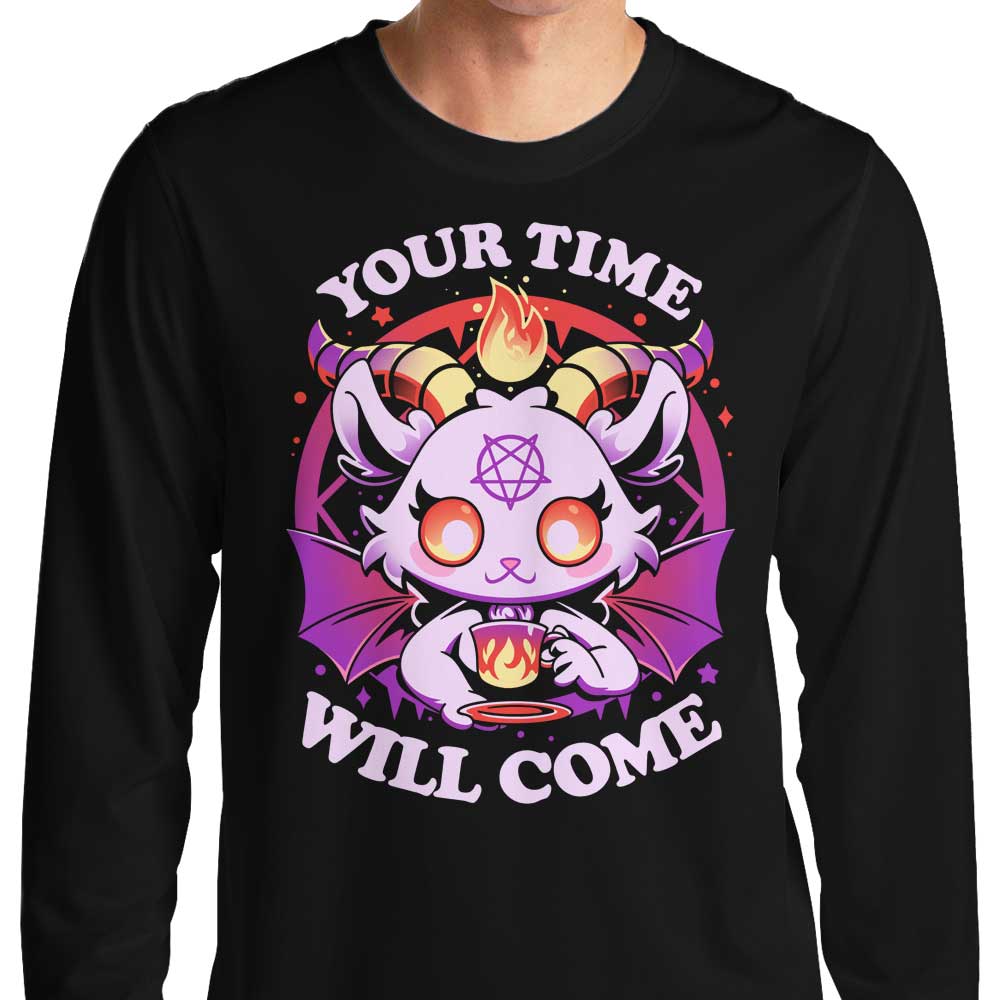 Long Sleeve T-Shirt - Enjoy Teatime in the Fiery Realm of Hell