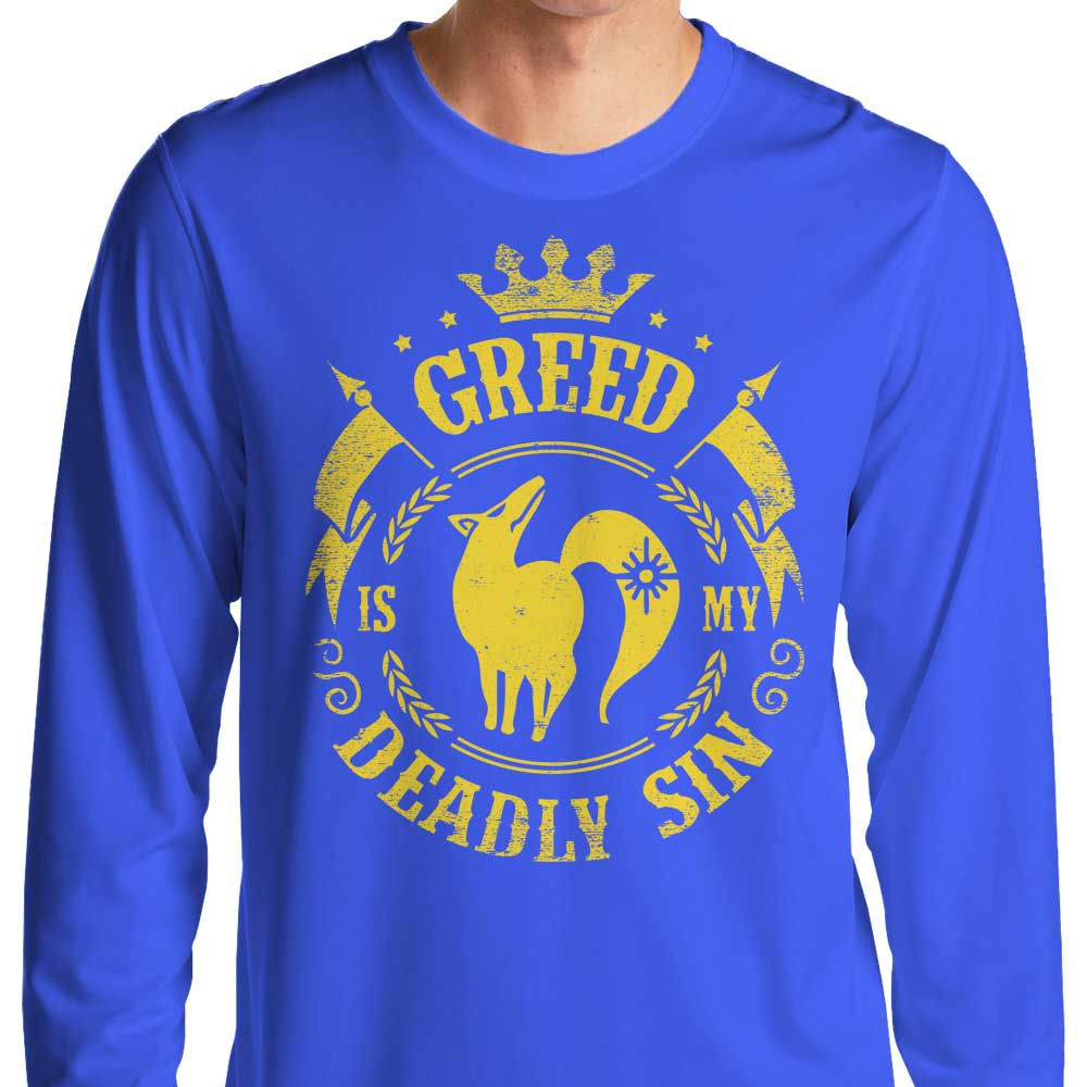 Typhoonic Art Greed is My Sin Design Long Sleeve Crewneck T - Shirt