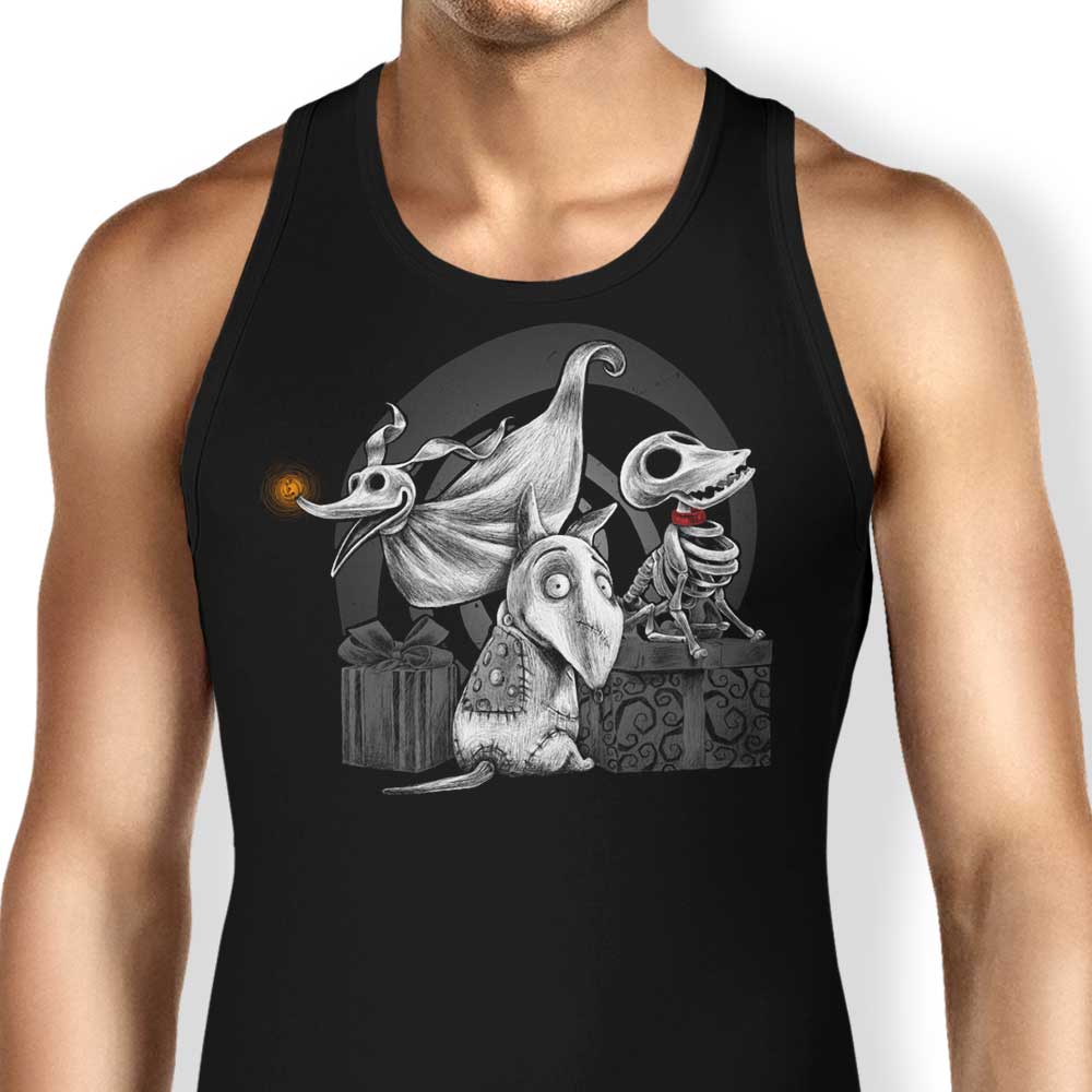 Spooky Dogs Design Tank Top for Fashionable Wear