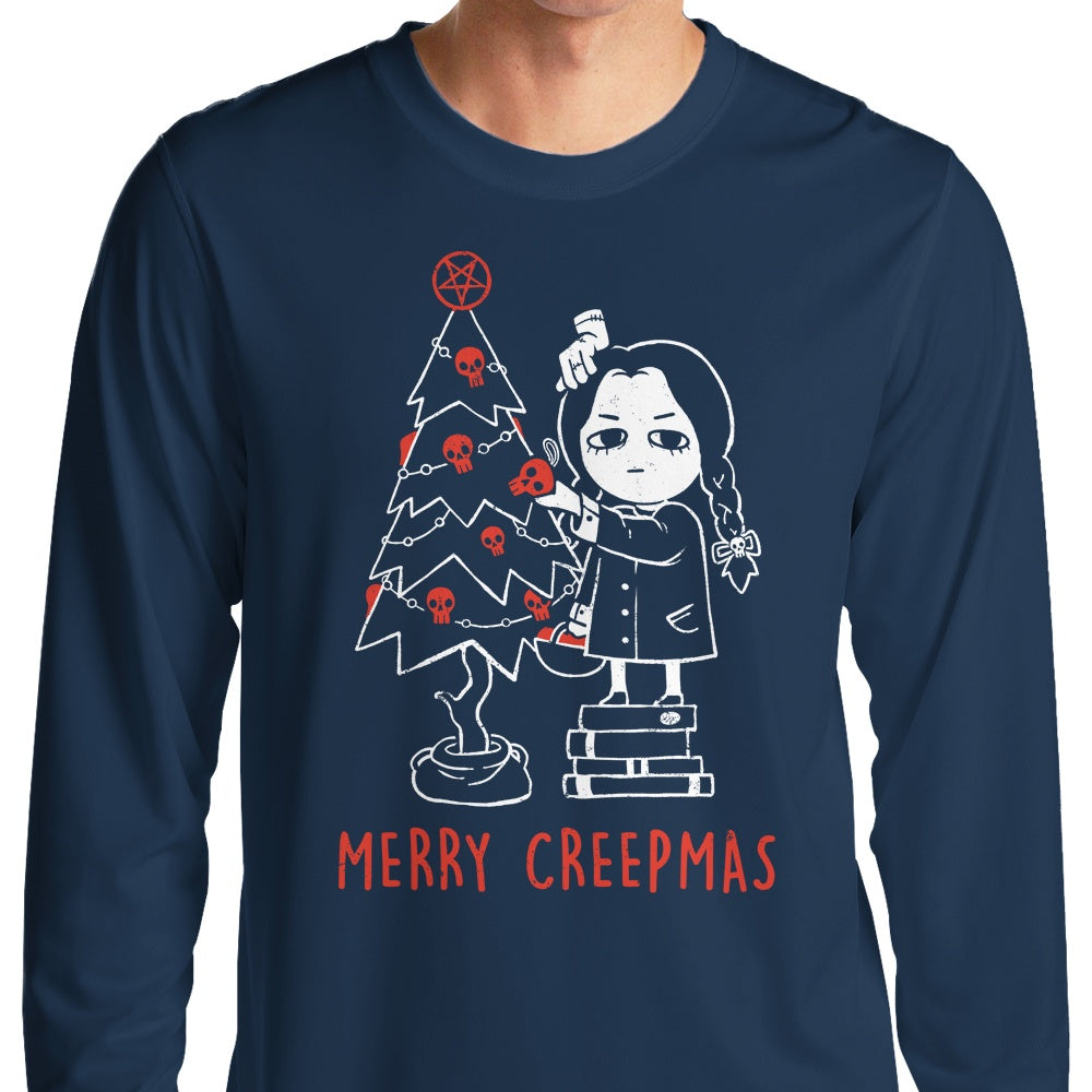 Eerie Merry Creepmas Long Sleeve T - Shirt for a Spooky Look