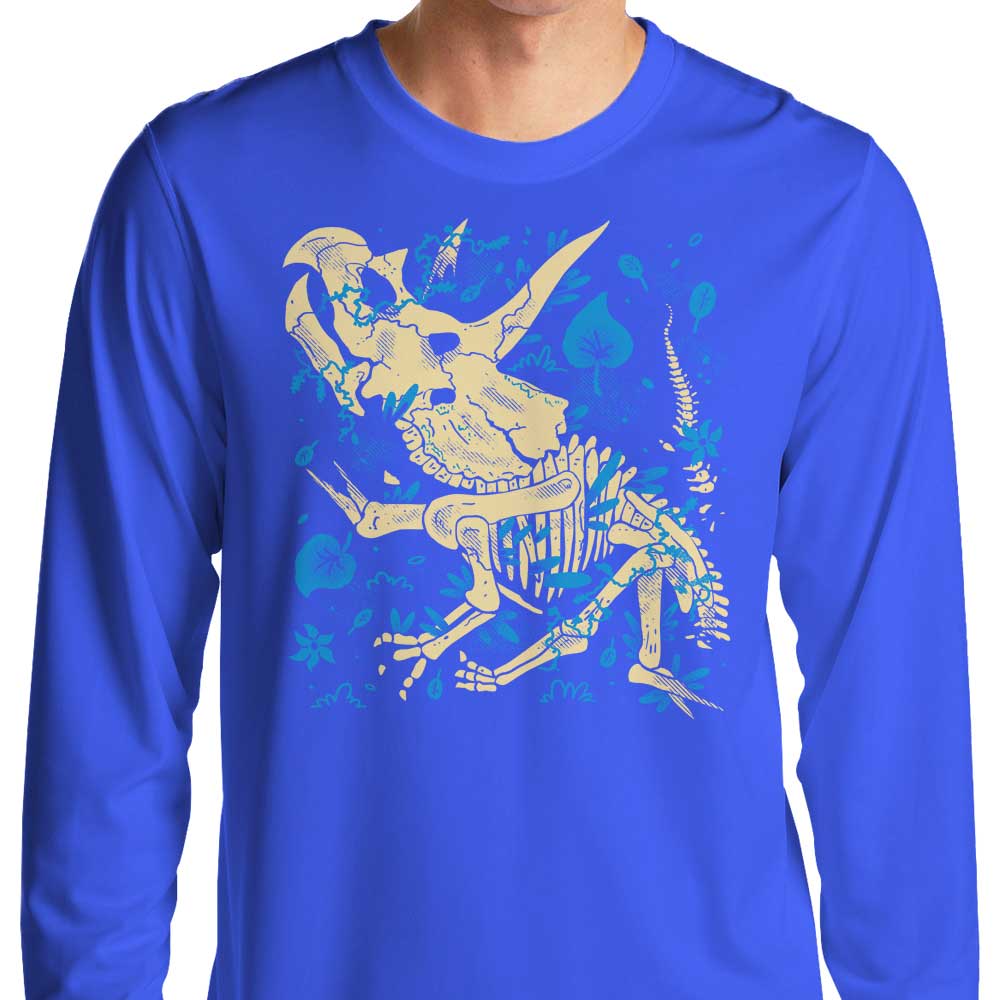 Long Sleeve T-Shirt Featuring Triceratops Fossils Artwork