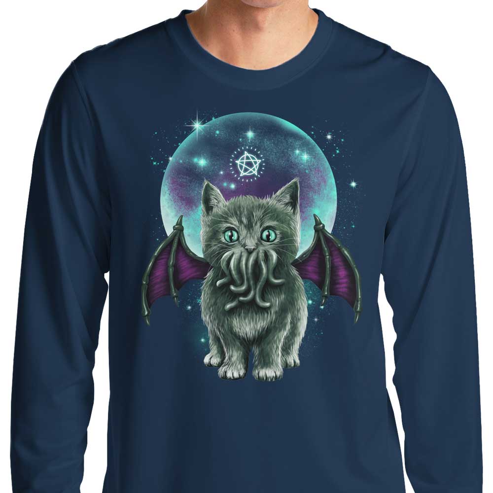 XENOS Cosmic Purrcraft Comfortable Long Sleeve Crewneck T - Shirt