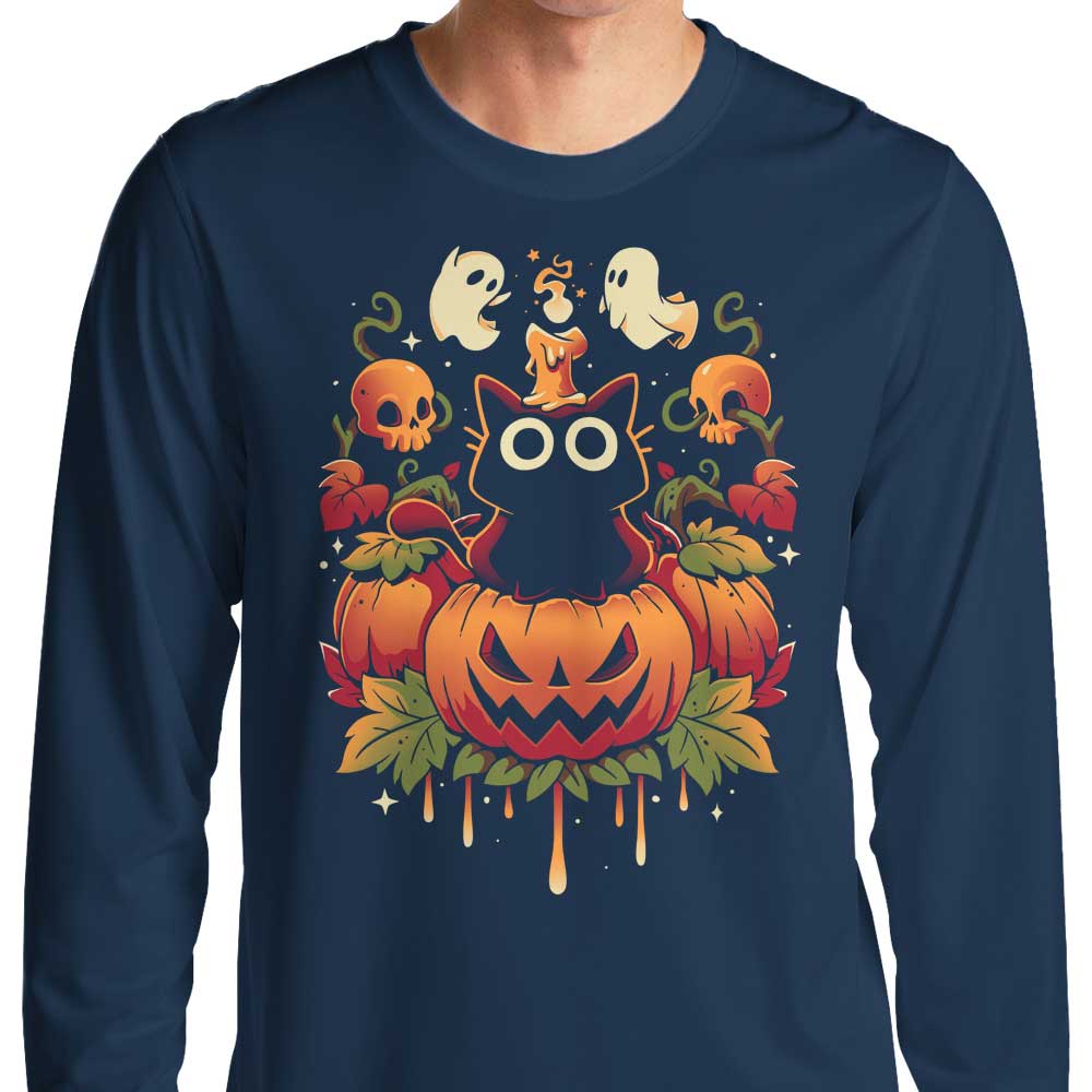 Long Sleeve Halloween Candle Trick-themed T-Shirt
