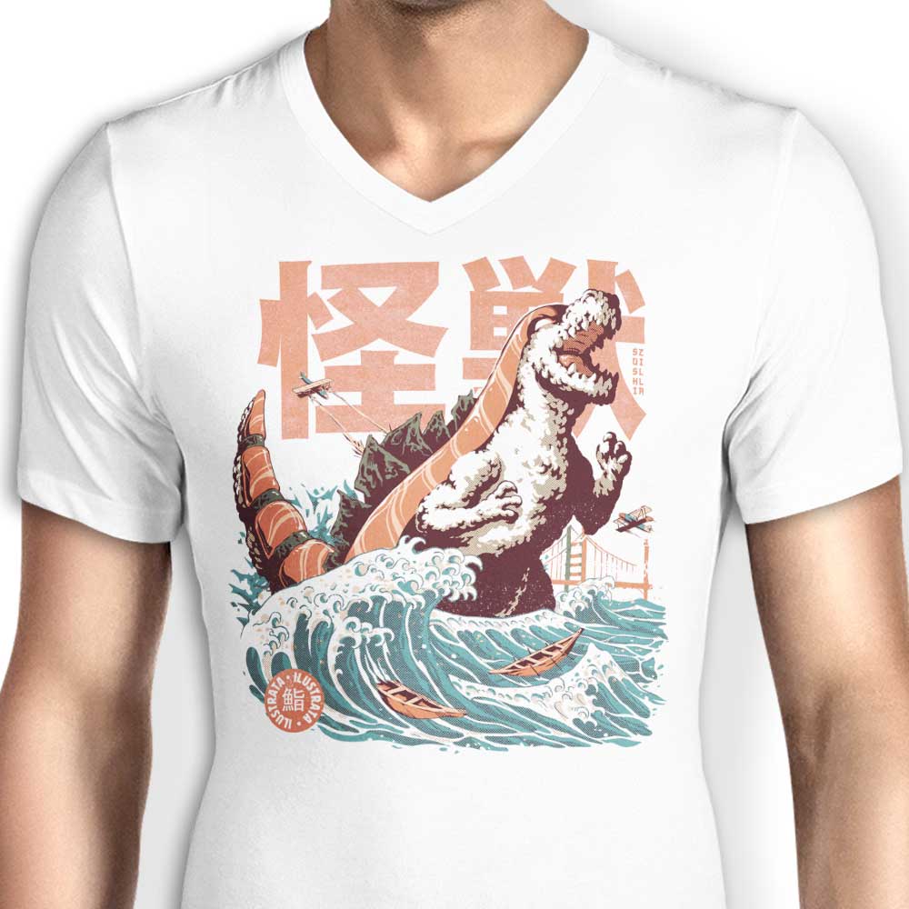 The Sushizilla - Men's Stylish V-Neck T-Shirt