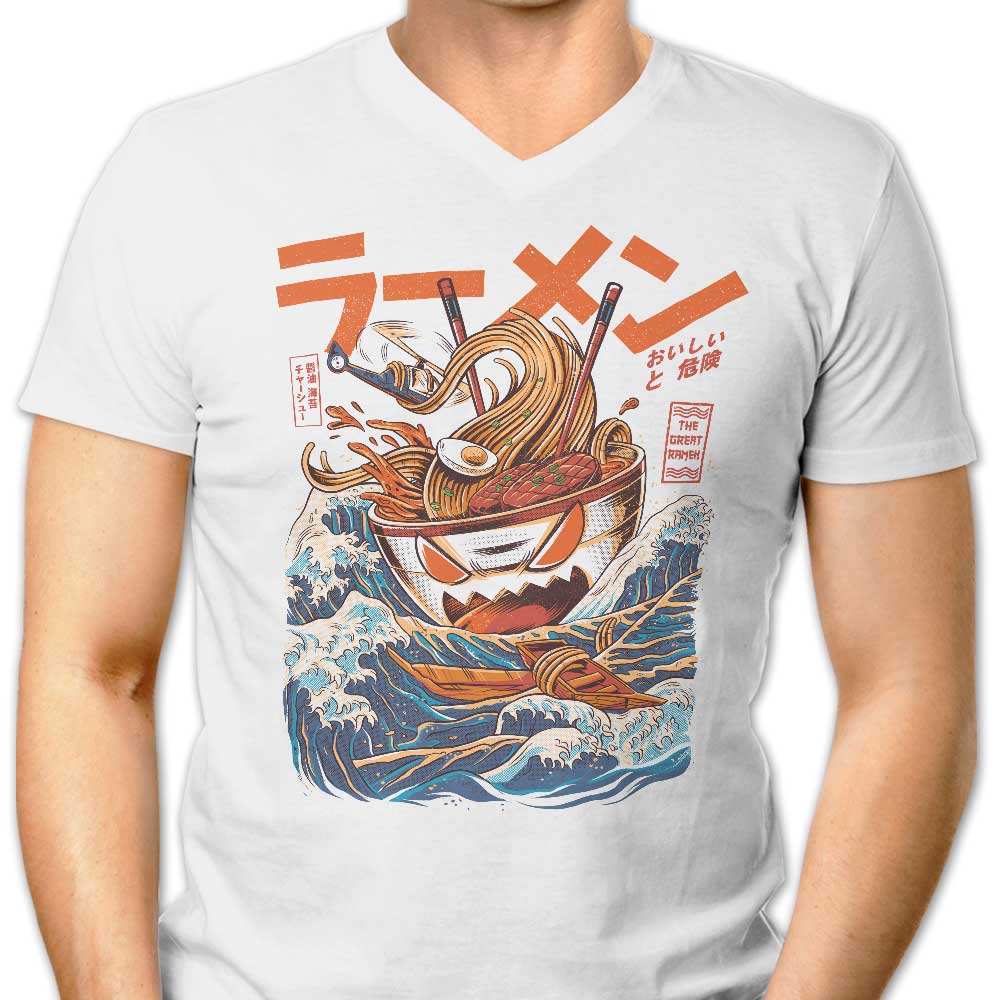 Fantastic Ramen Off Kanagawa Men's V-Neck T-Shirt