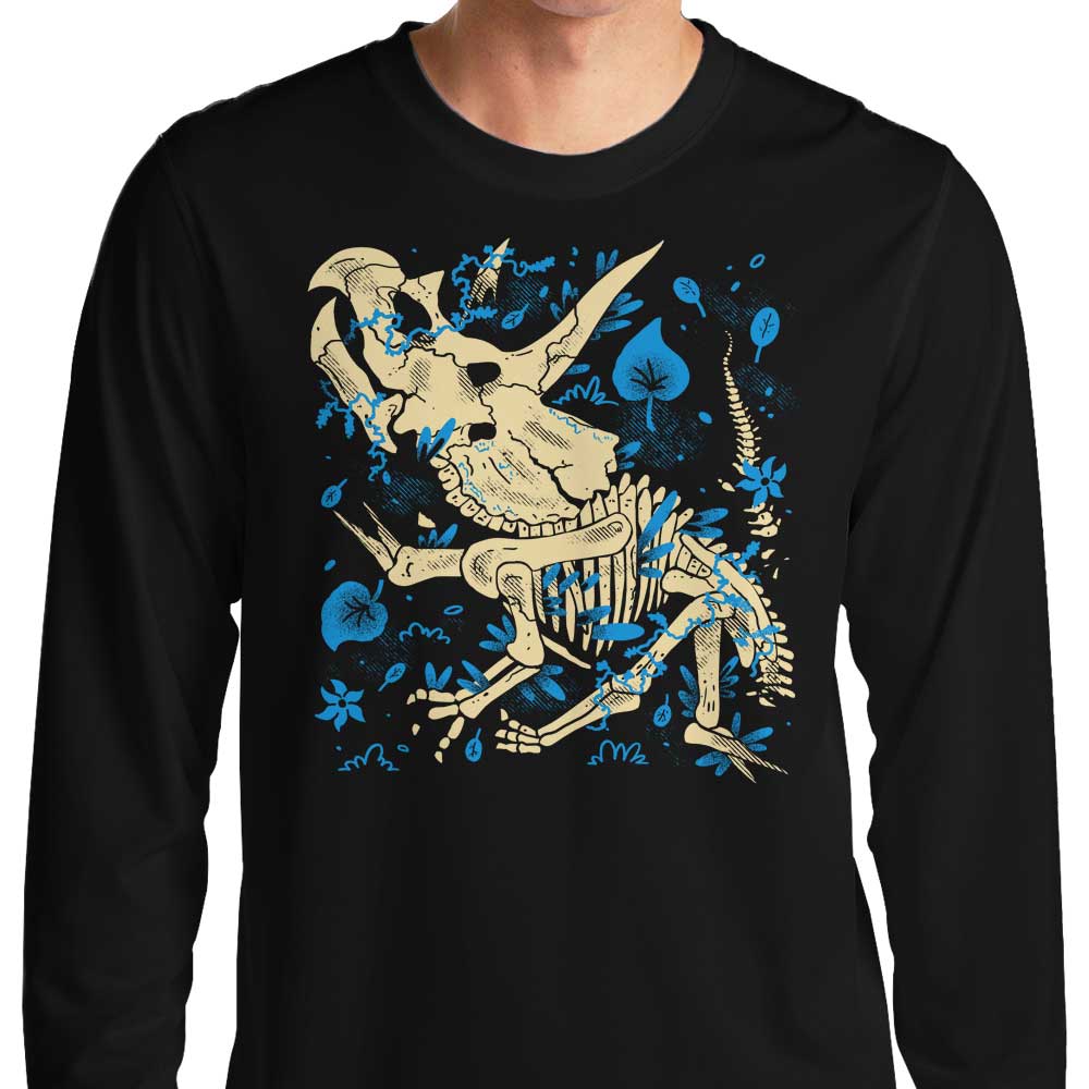 Long Sleeve T-Shirt Featuring Triceratops Fossils Artwork