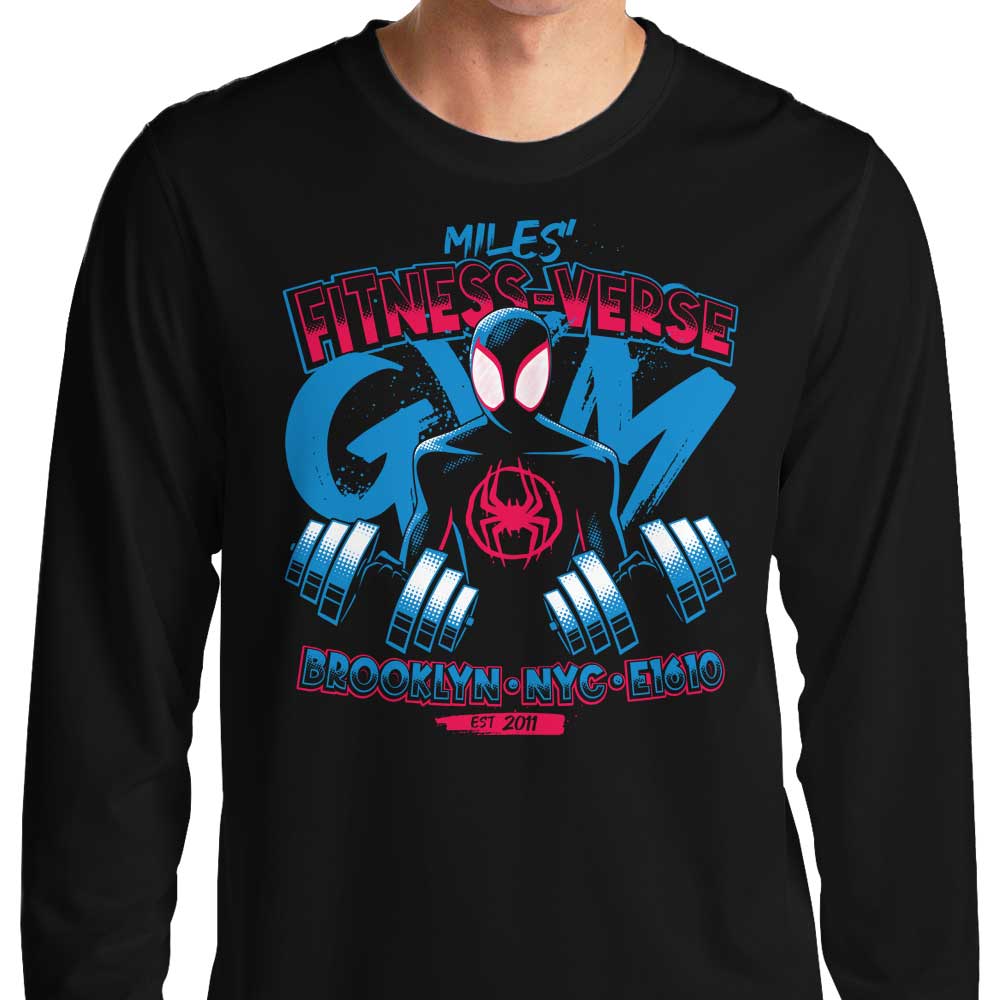 Teesgeex Miles' Fitness Verse Long - Sleeve Crewneck T - Shirt in S - 4XL