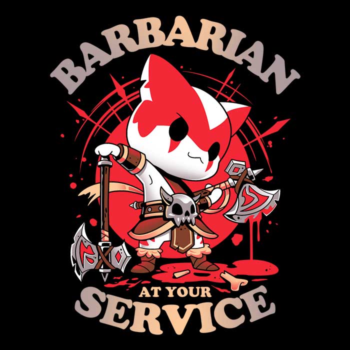 Long Sleeve T-Shirt - 'Barbarian at Your Service' from Snouleaf