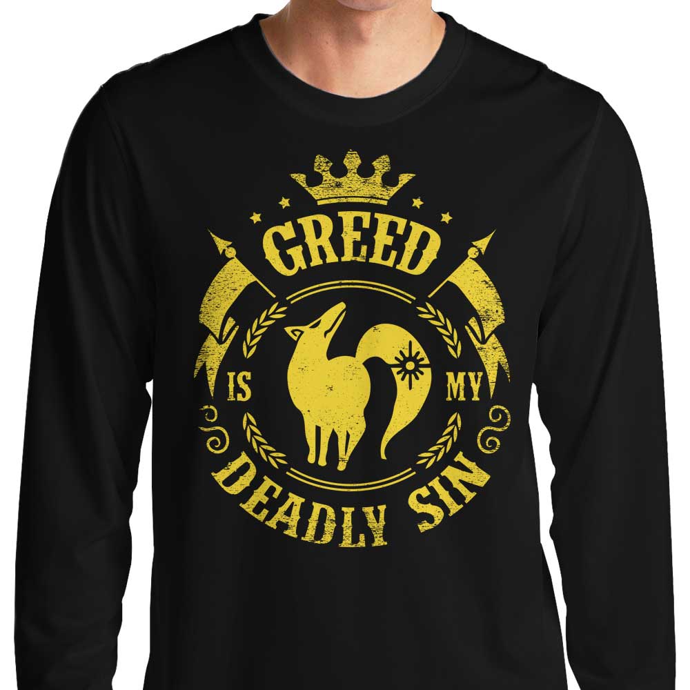 Typhoonic Art Greed is My Sin Design Long Sleeve Crewneck T - Shirt