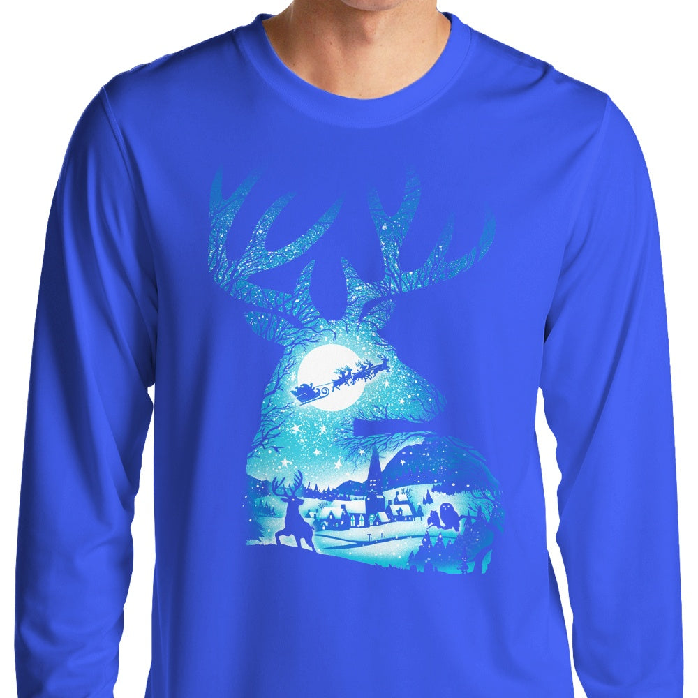 Long Sleeve Christmas Reindeer T-Shirt by Alemaglia
