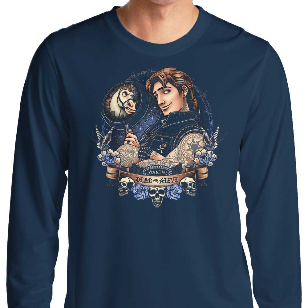 Long Sleeve 'Wanted Dead or Alive' Graphic T-Shirt for Casual Wear